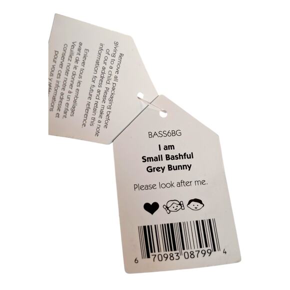 JellyCat London 7" Bashful Silver Bunny With Tag - Picture 4 of 7